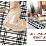 Ultra Soft Area Rug, Non Slip, Stain Resistant, Washable Area Rugs for Living Room, Bedroom, Indoor Outdoor Rug Black White Striped Braided Washable Area Rug(Black)