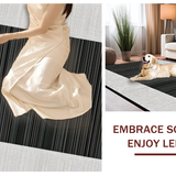 Ultra Soft Area Rug, Non Slip, Stain Resistant, Washable Area Rugs for Living Room, Bedroom, Sleek Earth Tone Linear Patterns(Black)