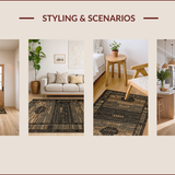 Ultra Soft Area Rug, Non Slip, Stain Resistant, Washable Area Rugs for Living Room, Bedroom, Vintage Forest Animal Imagery(Brown)
