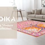 Ultra Soft Area Rug, Non Slip, Stain Resistant, Washable Area Rugs for Living Room, Bedroom, Rustic Vintage Nature Design(Orange)