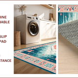 Ultra Soft Area Rug, Non Slip, Stain Resistant, Washable Area Rugs for Living Room, Bedroom, Teal Toned Beachy Charm(Blue)