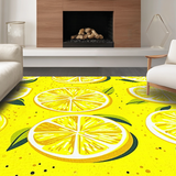 Ultra Soft Area Rug, Non Slip, Stain Resistant, Washable Area Rugs for Living Room, Bedroom, Lively Yellow and White Palette(Yellow)