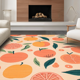 Ultra Soft Area Rug, Non Slip, Stain Resistant, Washable Area Rugs for Living Room, Bedroom, Cute Summery Citrus Vibe Atmosphere(Orange)