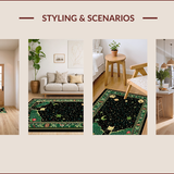 Ultra Soft Area Rug, Non Slip, Stain Resistant, Washable Area Rugs for Living Room, Bedroom, Rustic Zodiac-Inspired Art Design(Black)