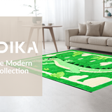 Ultra Soft Area Rug, Non Slip, Stain Resistant, Washable Area Rugs for Living Room, Bedroom, Charming Animal Print Green Design(Green)