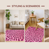 Ultra Soft Area Rug, Non Slip, Stain Resistant, Washable Area Rugs for Living Room, Bedroom, Cute Cozy Animalistic Flair(Pink)