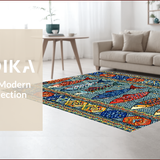 Ultra Soft Area Rug, Non Slip, Stain Resistant, Washable Area Rugs for Living Room, Bedroom, Vibrant Lake House Decorative Area Carpet(Blue)
