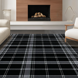 Ultra Soft Area Rug, Non Slip, Stain Resistant, Washable Area Rugs for Living Room, Bedroom, Chic Layered Striped Design(Gray)
