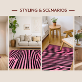 Ultra Soft Area Rug, Non Slip, Stain Resistant, Washable Area Rugs for Living Room, Bedroom, Unique Modern Animal Print Style(Pink)