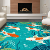 Lively Aqua Toned Decorative Scene(Blue)
