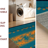 Artistic Teal and Dark Blue Motif(Blue)