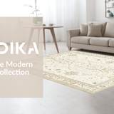 Ultra Soft Area Rug, Non Slip, Stain Resistant, Washable Area Rugs for Living Room, Bedroom, Transitional Neutral Textured Layers(Beige)