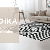 Ultra Soft Area Rug, Non Slip, Stain Resistant, Washable Area Rugs for Living Room, Bedroom, Elegant Chevron Stripe Carpet with Crisp Black and White Repeating Motifs(Black)