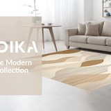 Ultra Soft Area Rug, Non Slip, Stain Resistant, Washable Area Rugs for Living Room, Bedroom, Whimsical Scalloped Neutral Tones(Beige)