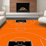 Ultra Soft Area Rug, Non Slip, Stain Resistant, Washable Area Rugs for Living Room, Bedroom, Whimsical Sports-Inspired Art Piece(Orange)