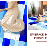 Ultra Soft Area Rug, Non Slip, Stain Resistant, Washable Area Rugs for Living Room, Bedroom, Dynamic Modernist Shape Interaction(Blue)