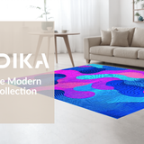 Ultra Soft Area Rug, Non Slip, Stain Resistant, Washable Area Rugs for Living Room, Bedroom, Eclectic Bright Color Block Style(Pink)