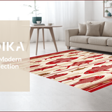 Ultra Soft Area Rug, Non Slip, Stain Resistant, Washable Area Rugs for Living Room, Bedroom, Rustic Red Aquatic Design(Red)