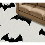 Ultra Soft Area Rug, Non Slip, Stain Resistant, Washable Area Rugs for Living Room, Bedroom, Witchy Bat Shape Bedroom Spooky Decor Mat(Black)