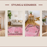 Ultra Soft Area Rug, Non Slip, Stain Resistant, Washable Area Rugs for Living Room, Bedroom, Stylish Whimsical Cowgirl Design(Pink)
