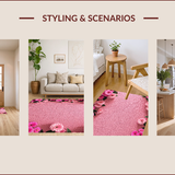 Ultra Soft Area Rug, Non Slip, Stain Resistant, Washable Area Rugs for Living Room, Bedroom, Floral Coquette Bath Mat(Pink)