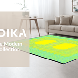 Ultra Soft Area Rug, Non Slip, Stain Resistant, Washable Area Rugs for Living Room, Bedroom, Sunny Playful Curved Motif(Yellow)