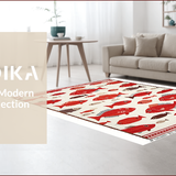 Ultra Soft Area Rug, Non Slip, Stain Resistant, Washable Area Rugs for Living Room, Bedroom, Elegant Outdoor Marine Motif(Red)