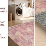 Ultra Soft Area Rug, Non Slip, Stain Resistant, Washable Area Rugs for Living Room, Bedroom, Playful Preppy Bowknot Rug Featuring Layered Ribbon Shapes and Modern Art Flair(Pink)