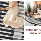 Ultra Soft Area Rug, Non Slip, Stain Resistant, Washable Area Rugs for Living Room, Bedroom, Monochrome Striped Geometric Rug, Contrast Zebra Pattern Carpet, Minimalist(Gray)