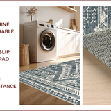 Ultra Soft Area Rug, Non Slip, Stain Resistant, Washable Area Rugs for Living Room, Bedroom, Vintage Farmhouse Dining Area Washable Carpet(Blue)