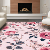 Ultra Soft Area Rug, Non Slip, Stain Resistant, Washable Area Rugs for Living Room, Bedroom, Trendy Pink Blossom Decorative Mat(Pink)