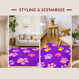 Ultra Soft Area Rug, Non Slip, Stain Resistant, Washable Area Rugs for Living Room, Bedroom, Colorful Artistic Animal Claw Arrangement(Purple)