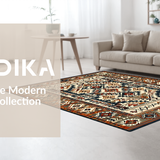 Ultra Soft Area Rug, Non Slip, Stain Resistant, Washable Area Rugs for Living Room, Bedroom, Transitional Richly Colored Design(Brown)