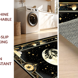 Ultra Soft Area Rug, Non Slip, Stain Resistant, Washable Area Rugs for Living Room, Bedroom, Intricate Lunar and Serpent Fusion(Gold)