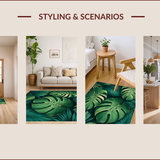 Ultra Soft Area Rug, Non Slip, Stain Resistant, Washable Area Rugs for Living Room, Bedroom, Vibrant Plush Nature Inspired Decor(Green)