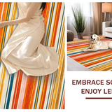 Ultra Soft Area Rug, Non Slip, Stain Resistant, Washable Area Rugs for Living Room, Bedroom, Cozy Tiled Design with Bright Accents(Orange)