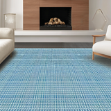 Ultra Soft Area Rug, Non Slip, Stain Resistant, Washable Area Rugs for Living Room, Bedroom, Rustic Geometric Rhythm in Blue(Blue)