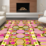Ultra Soft Area Rug, Non Slip, Stain Resistant, Washable Area Rugs for Living Room, Bedroom, Whimsical Colorful Easter Aesthetic(Pink)