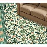 Ultra Soft Area Rug, Non Slip, Stain Resistant, Washable Area Rugs for Living Room, Bedroom, Ornate Olive Meditation Space Washable Rug(Ivory)