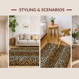 Ultra Soft Area Rug, Non Slip, Stain Resistant, Washable Area Rugs for Living Room, Bedroom, Bold Safari Inspired Decor(Brown)