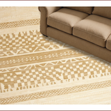 Ultra Soft Area Rug, Non Slip, Stain Resistant, Washable Area Rugs for Living Room, Bedroom, Rustic Tan Trellis Design Element(Beige)
