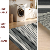 Ultra Soft Area Rug, Non Slip, Stain Resistant, Washable Area Rugs for Living Room, Bedroom, Stylish Striped Rug, Black & White(Black)