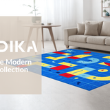 Ultra Soft Area Rug, Non Slip, Stain Resistant, Washable Area Rugs for Living Room, Bedroom, Whimsical Animal Character Theme(Blue)