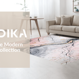 Ultra Soft Area Rug, Non Slip, Stain Resistant, Washable Area Rugs for Living Room, Bedroom, Sophisticated Abstract Geometry in Pastels(Pink)