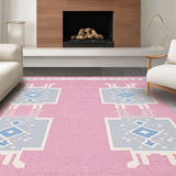 Ultra Soft Area Rug, Non Slip, Stain Resistant, Washable Area Rugs for Living Room, Bedroom, Lively Geometric Child's Wonderland(Pink)