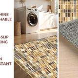 Distinctive Brown and White Geometric(Beige)