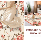 Ultra Soft Area Rug, Non Slip, Stain Resistant, Washable Area Rugs for Living Room, Bedroom, Rustic Earthy Rose Pattern(Beige)