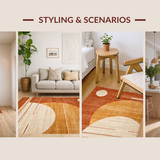 Ultra Soft Area Rug, Non Slip, Stain Resistant, Washable Area Rugs for Living Room, Bedroom, Trendy Artistic Ethereal Patterns(Brown)