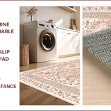 Ultra Soft Area Rug, Non Slip, Stain Resistant, Washable Area Rugs for Living Room, Bedroom, Vintage Pink Gray Living Room Washable Rug(Beige)