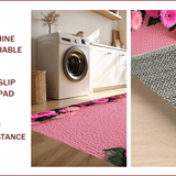 Ultra Soft Area Rug, Non Slip, Stain Resistant, Washable Area Rugs for Living Room, Bedroom, Floral Coquette Bath Mat(Pink)